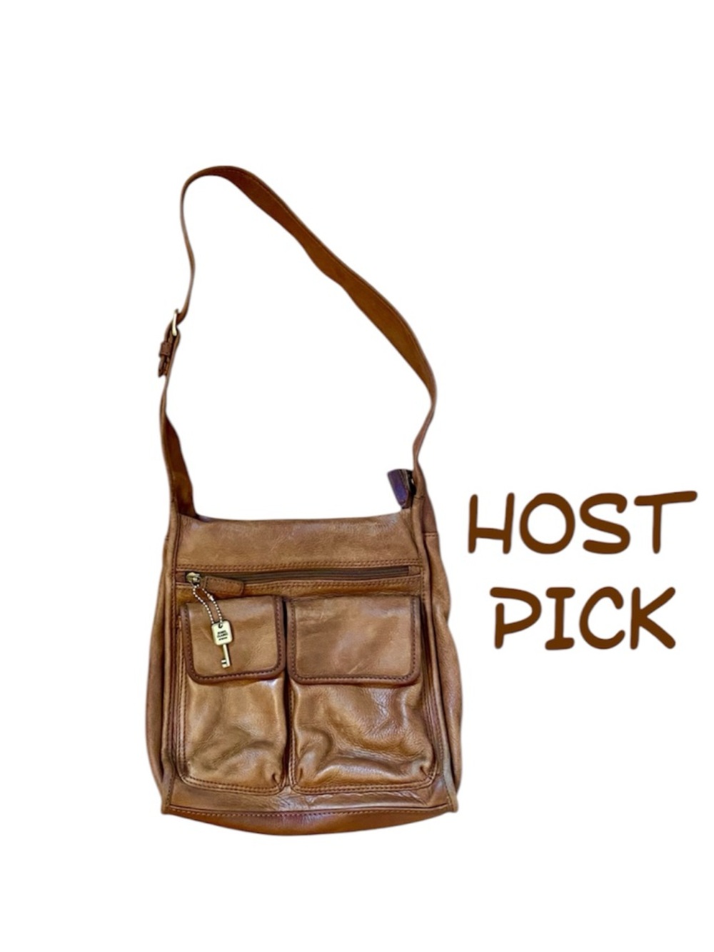 🎉🗝️ FOSSIL leather shoulder bag